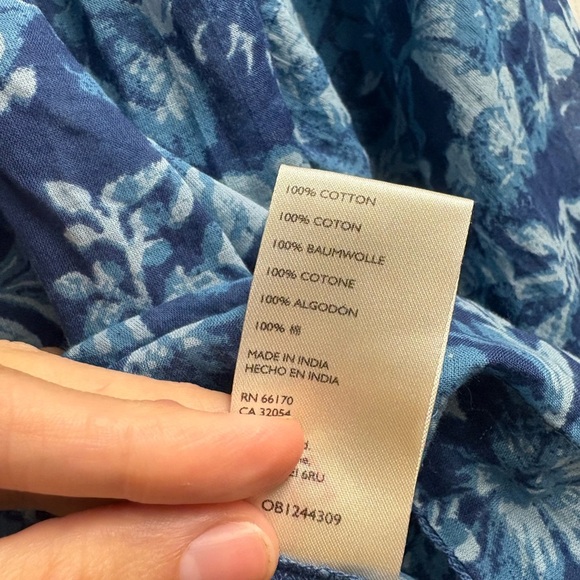 Free People “We The Free” 100% Cotton Cool Meadow Printed Top Size Small - Picture 4 of 5